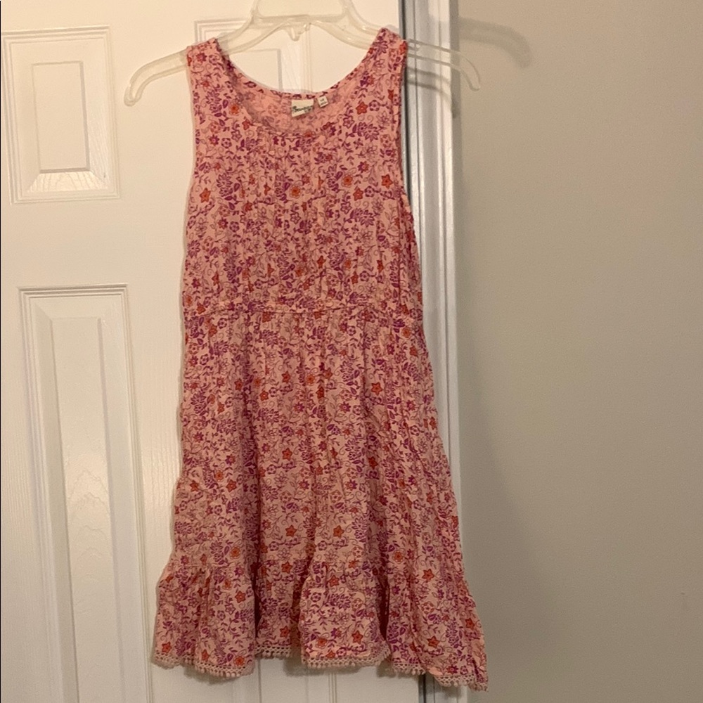 Mudd Orange Pink Ruffled Tiered Sundress